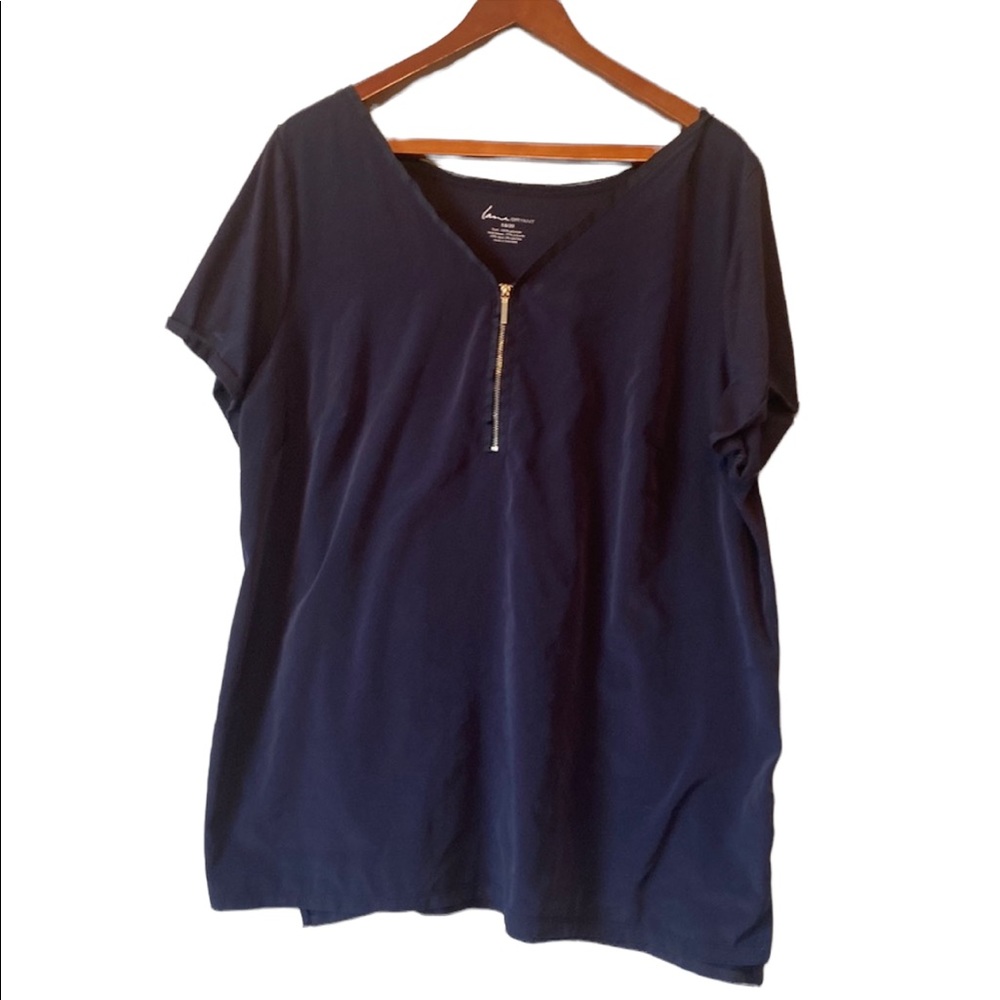 Lane Bryant Women’s Navy Blue Short Sleeved Blouse